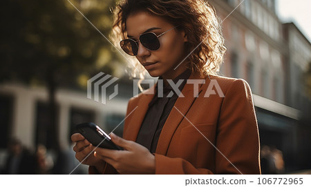 30 多歲到 40 多歲的女商人在城市行走 106772965