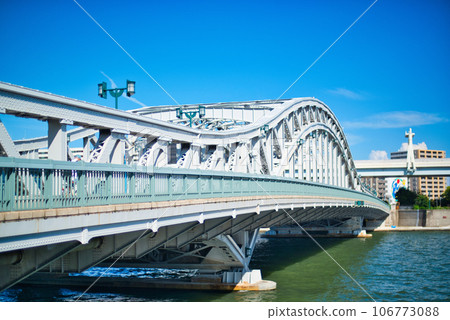 從隅田川露台欣賞東京晴空塔和美麗的白須橋 106773088