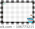 Illustration material: gingham check, teapot, teapot, kettle, watercolor frame design Illustration material: gingham check, teapot, teapot, kettle, watercolor frame design 106773215