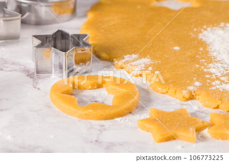 Raw dough for christmas cookies 106773225
