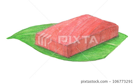 Tuna sashimi watercolor pencil illustration Tuna sashimi watercolor pencil illustration 106773291
