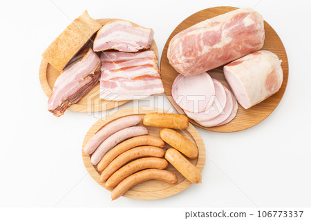 Processed meat collection (ham, bacon, sausage) 106773337