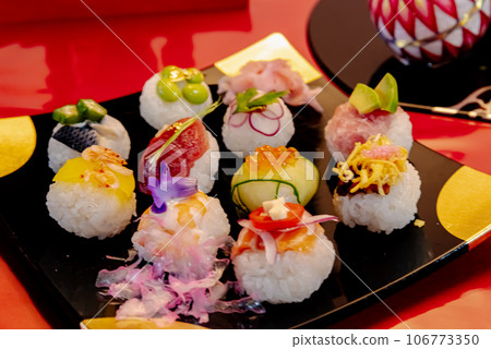 Japanese temari sushi Japanese temari sushi 106773350