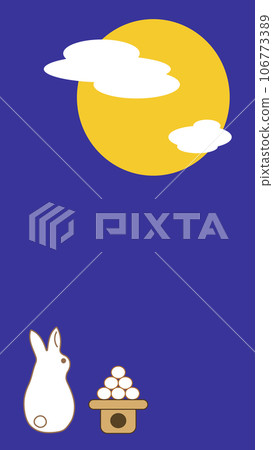 兔子仰望月亮賞月插畫素材夜空雲9:16 兔子仰望月亮賞月插畫素材夜空雲9:16 106773389