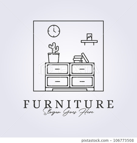 interior furniture room logo symbol icon sign vector line art illustration design 106773508