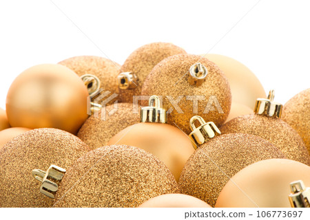 Golden christmas balls 106773697