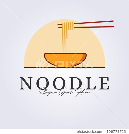 noodle logo line art icon symbol template graphic background vector illustration design 106773723