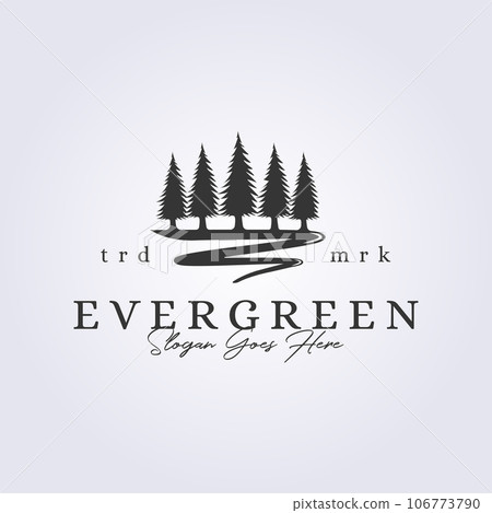 evergreen logo pine tree icon symbol vector illustration design evergreen logo pine tree icon symbol vector illustration design 106773790