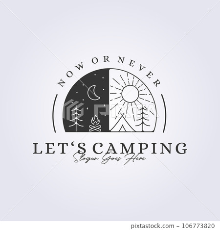 day and night camping logo badge sticker icon symbol vector illustration design 106773820
