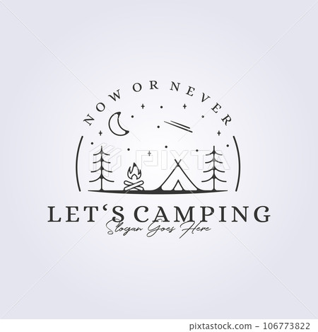 night camping logo badge sticker icon symbol vector illustration design 106773822