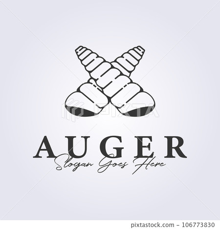 auger shells line art logo vector illustration design auger shells line art logo vector illustration design 106773830