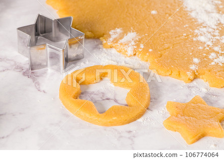 Raw dough for christmas cookies Raw dough for christmas cookies 106774064