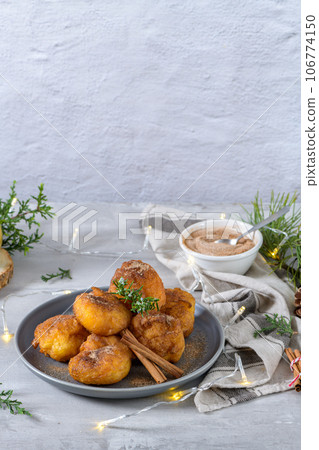 Traditional portuguese Christmas sweets Sonhos 106774150