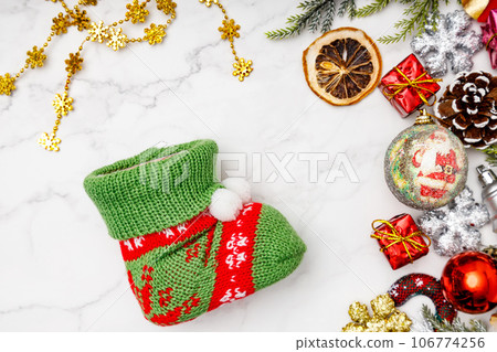 Christmas frame｜Socks 106774256