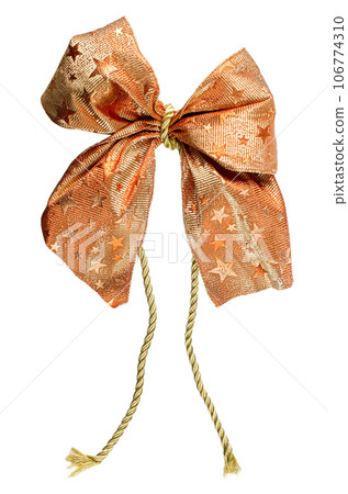 Orange gift ribbon bow 106774310