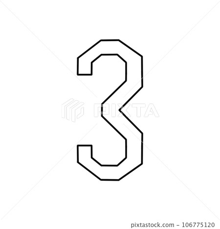 Number 3 font design Number 3 font design 106775120