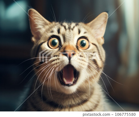 Tabby that has a mouth open, humor meme Tabby that has a mouth open, humor meme 106775580