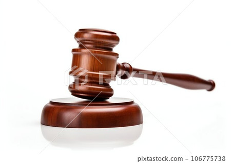 Justice's Gavel Detail Isolated on White Background. Generative ai 106775738