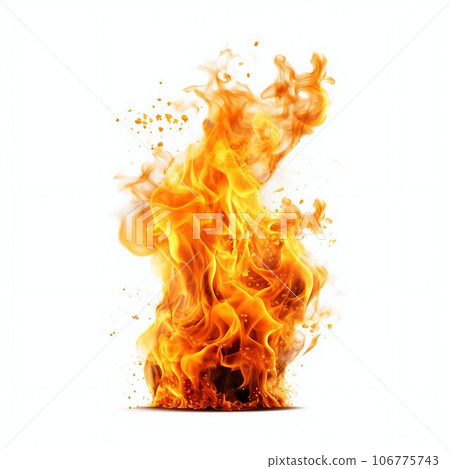 Burning Flames Isolated on White Background. Generative ai Burning Flames Isolated on White Background. Generative ai 106775743