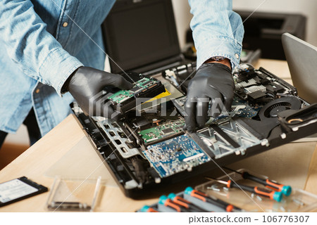 repairing the broken computer 106776307