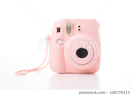pink instant camera 106776315