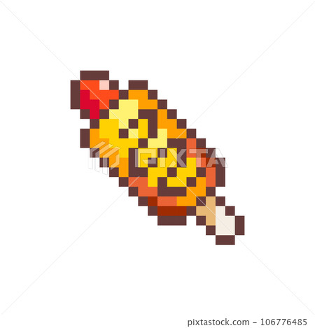 Pixel Art Corn Dog. Retro 8 bit Style Street Fast Food Classic Corn Dog Illustration. Ideal for Sticker, Retro Decorative Element, Game Asset, Emoji, Patch or Cute Geek Avatar. Pixel Art Corn Dog. Retro 8 bit Style Street Fast Food Classic Corn Dog Illustration. Ideal for Sticker, Retro Decorative Element, Game Asset, Emoji, Patch or Cute Geek Avatar. 106776485