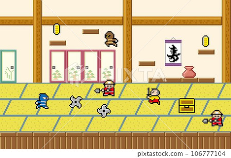 忍者遊戲風格像素藝術歷史劇日式房間 106777104