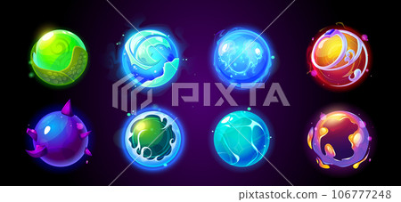 Magic fortune ball with light energy glow vector 106777248