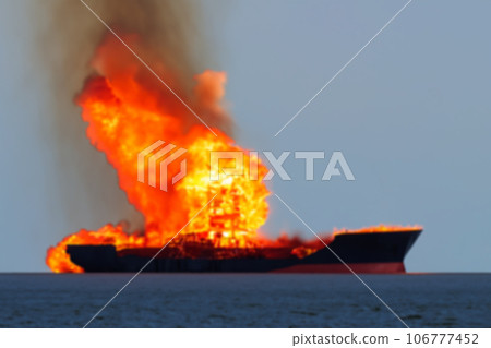 Ship on fire (AI generated image) 106777452
