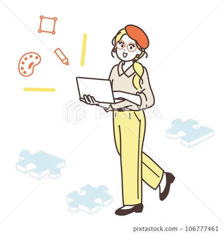 創意商務女性全身插畫 106777461