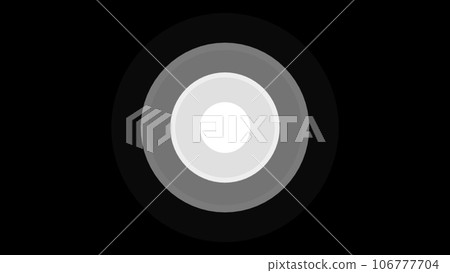 Pulsating concentric white circles. Modern luminous preloader. Abstract pulsating rings motion background. Colorful circular silhouettes, abstract high tech background. 3D animation. Pulsating concentric white circles. Modern luminous preloader. Abstract pulsating rings motion background. Colorful circular silhouettes, abstract high tech background. 3D animation. 106777704