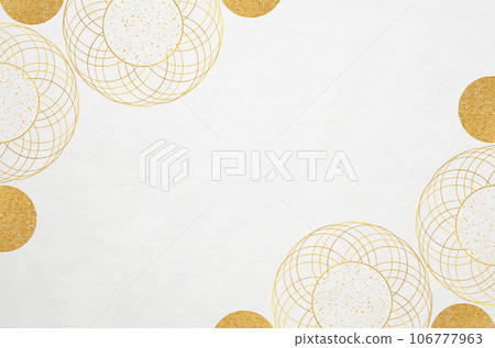 Japanese modern floral pattern Japanese paper texture_Flower illustration frame background 106777963