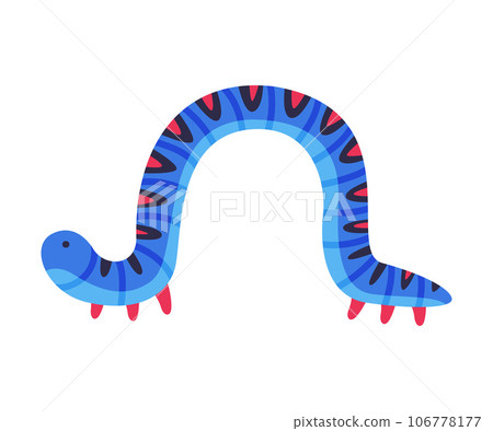 Bright Caterpillar as Larval Stage of Insect Crawling and Creeping Vector Illustration Bright Caterpillar as Larval Stage of Insect Crawling and Creeping Vector Illustration 106778177
