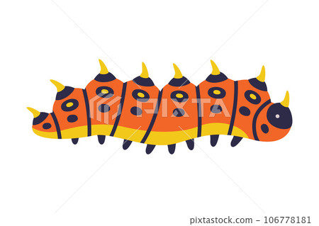Red Caterpillar as Larval Stage of Insect Crawling and Creeping Vector Illustration Red Caterpillar as Larval Stage of Insect Crawling and Creeping Vector Illustration 106778181
