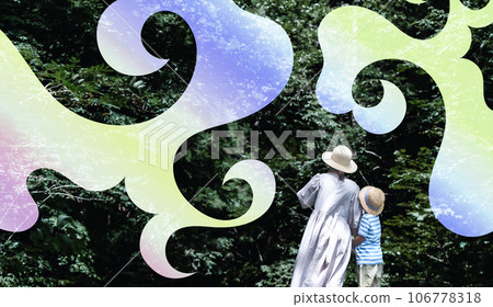 媽媽和孩子散步 106778318