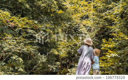 mother and child stroll 106778320