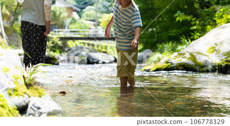 Stroll along a rural river 106778329