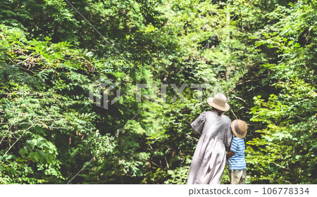 森林 樹林 父母和小孩 106778334