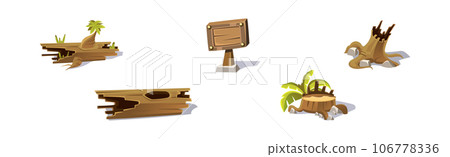 Nature Game Landscape Object and Elements Vector Set 106778336