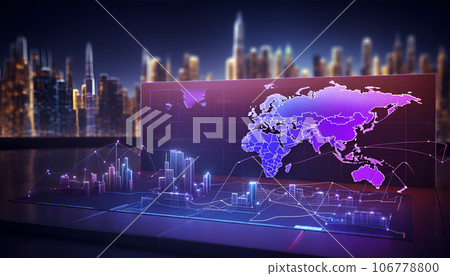 Global planet background. Network connection, internet, financial markets 106778800