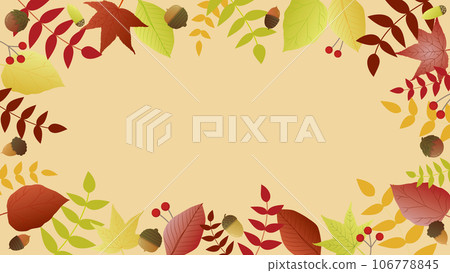 Frame background illustration of autumn leaves and acorns 106778845
