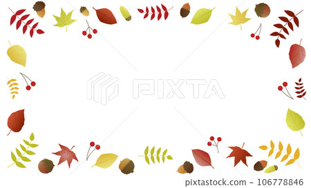 Frame background illustration of autumn leaves and acorns 106778846