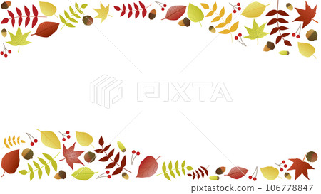 Frame background illustration of autumn leaves and acorns Frame background illustration of autumn leaves and acorns 106778847