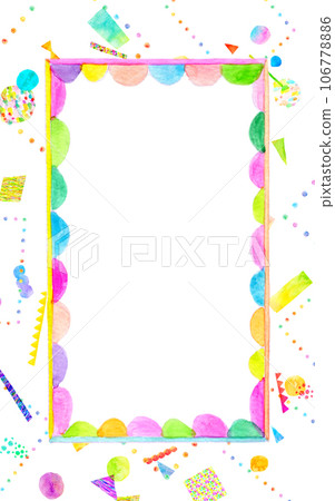 色彩繽紛、流行的手繪框拼貼背景素材 106778886