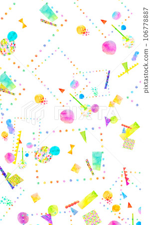 色彩繽紛、流行的手繪框拼貼背景素材 106778887