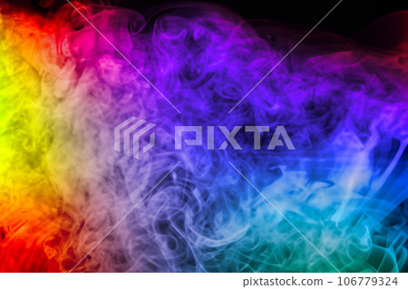 彩虹色煙霧背景素材（AI生成素材） 106779324