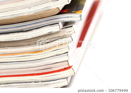 Colorful magazines up close Colorful magazines up close 106779499