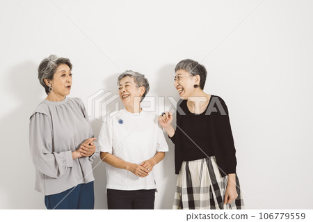 Close senior female friend/grey haired female friend Close senior female friend/grey haired female friend 106779559