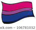 Painted Bisexual comunity flag waving in wind 106781032