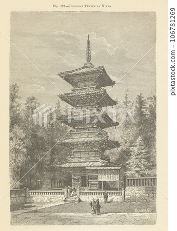 古董插圖日光東照宮 古董插圖日光東照宮 106781269